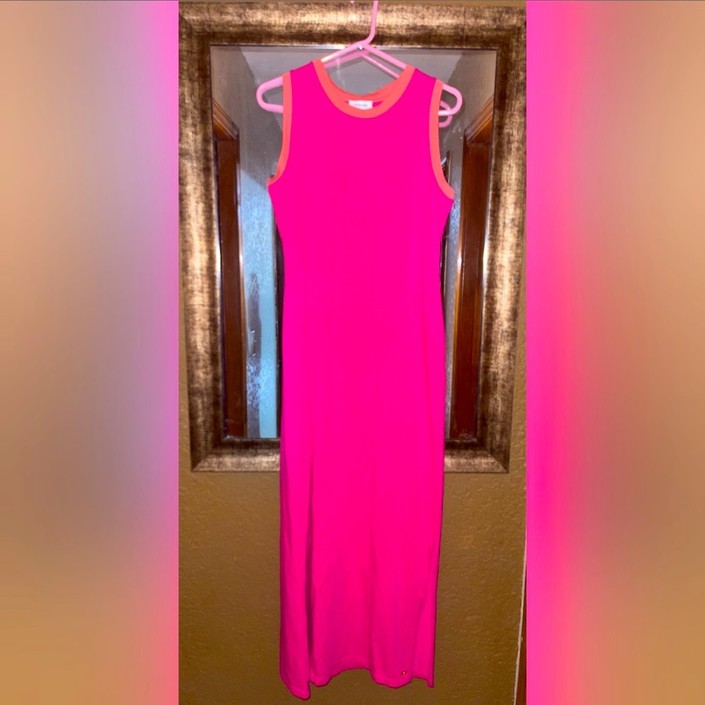 Hot Pink Long Cotton Dress